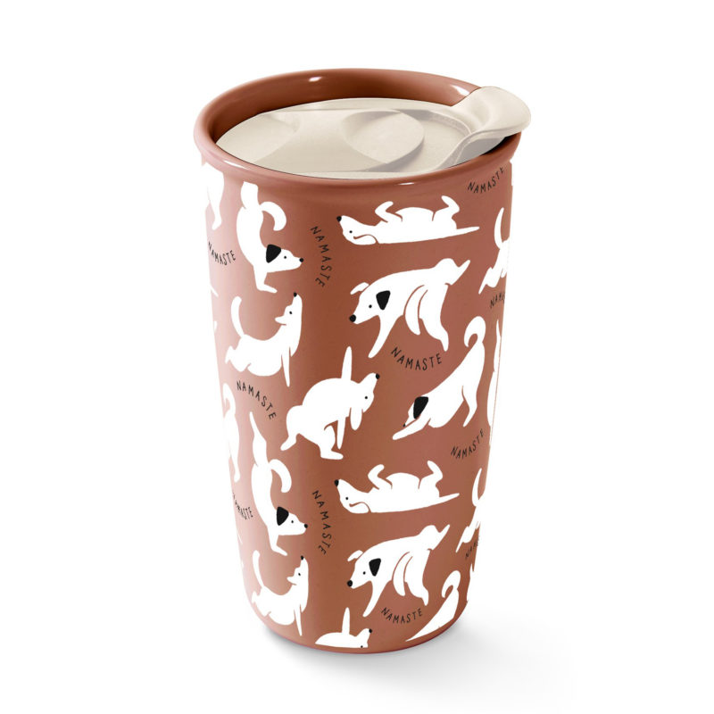 Namaste Dogs Ceramic Travel Mug
