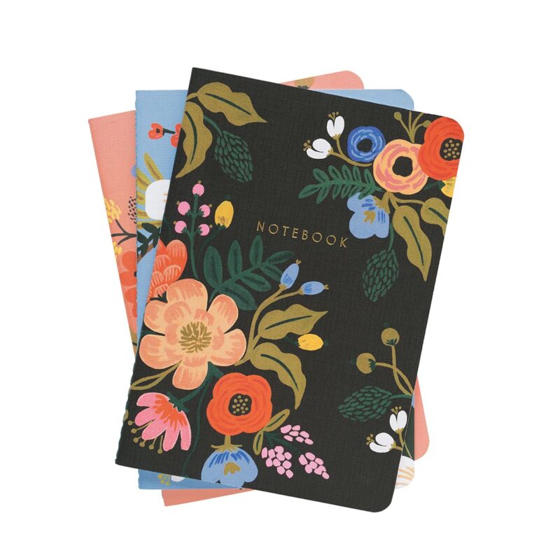 Tufted Notebook Lively Floral Stitched Notebook 3pk (dis) | Ruff House Paperie