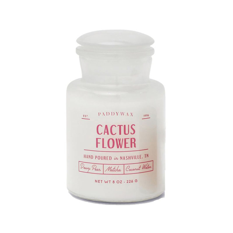 Farmhouse cactus flower candle