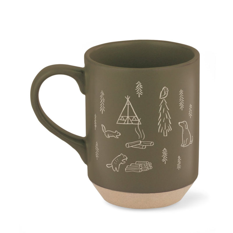 happy camper stoneware mug