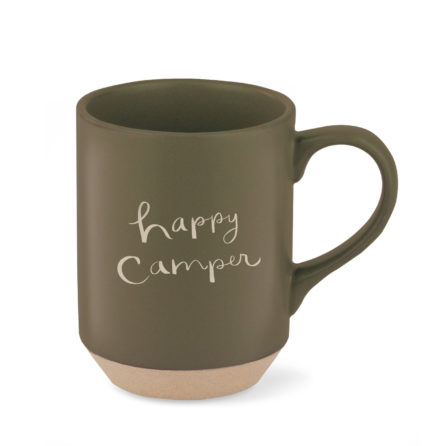 happy camper stoneware mug