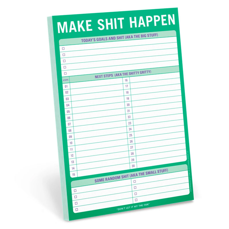 Make Shit Happen Checklist Notepad