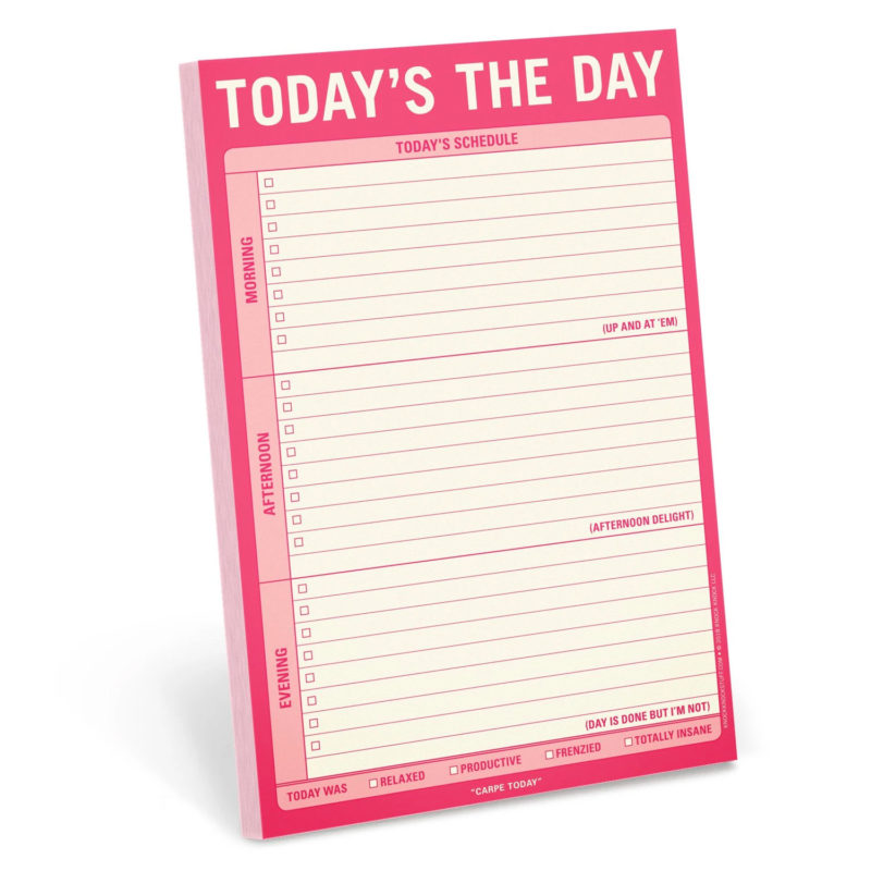 Todays the day Checklist Notepad in pink