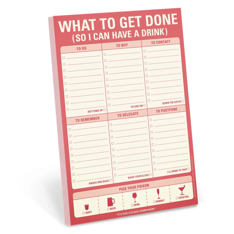What to get done Checklist Notepad in red