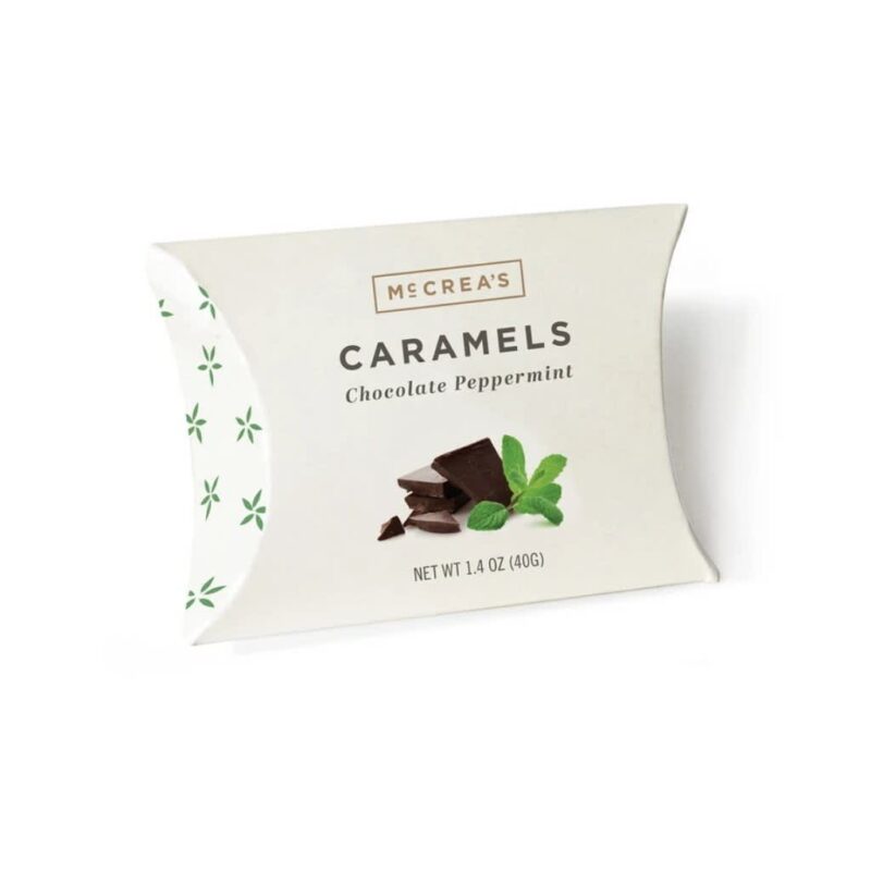 Pillow Box Caramels: Chocolate Peppermint