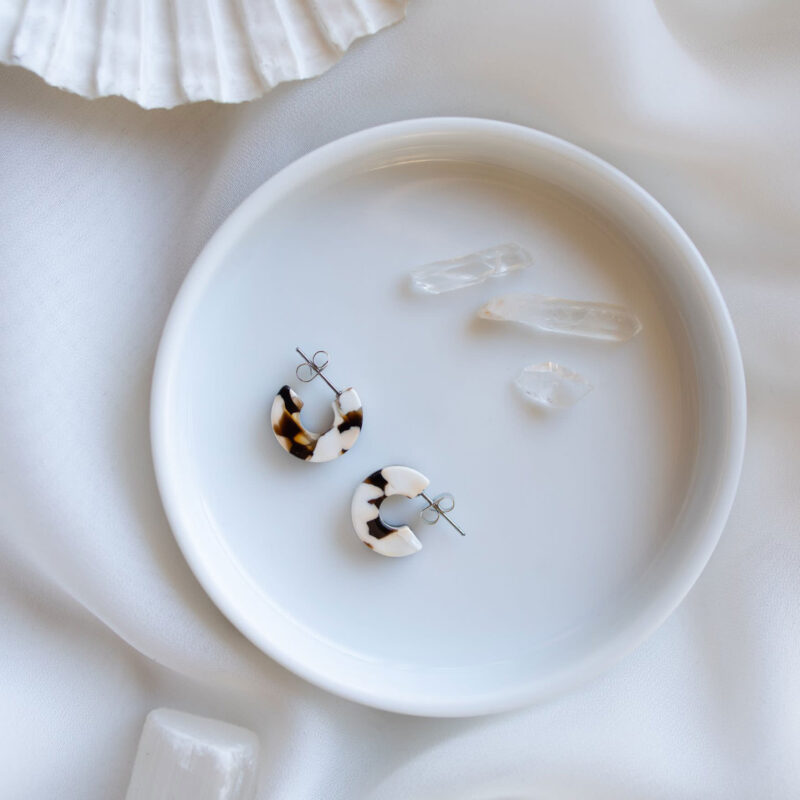 Mali in Coco Cream Hoop Earrings