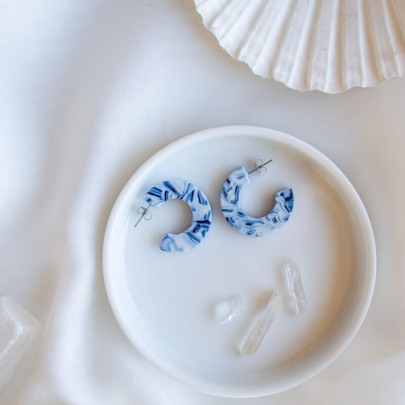 Ray Hoop Earrings in Ocean