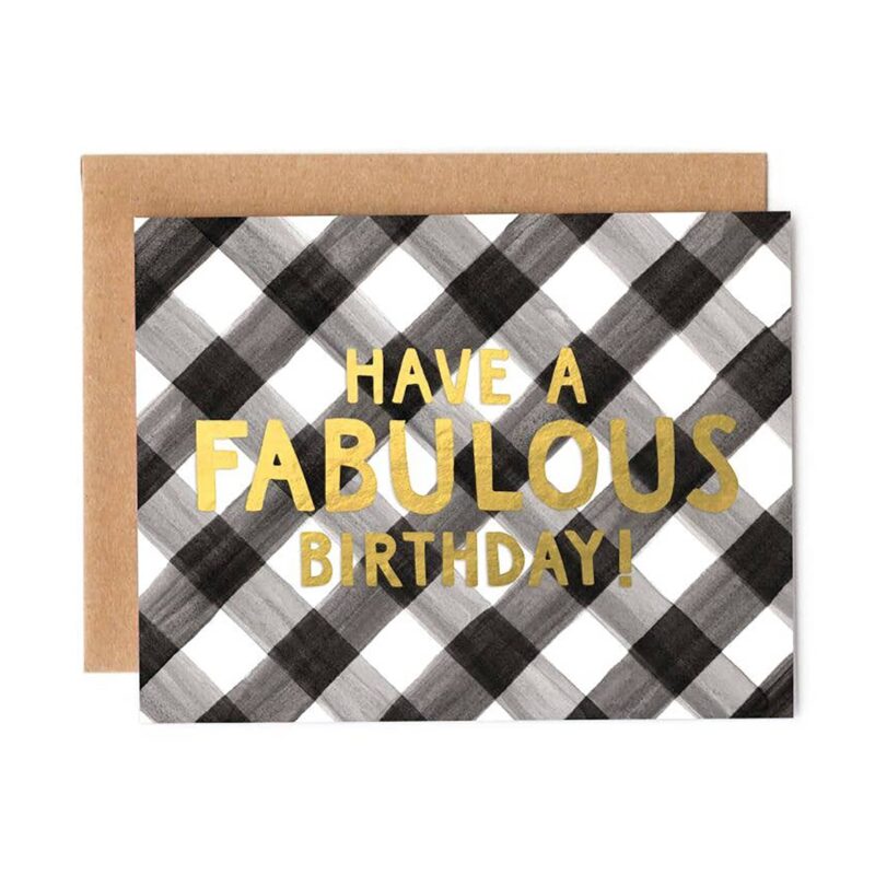 Fabulous Gingham Birthday Greeting Card