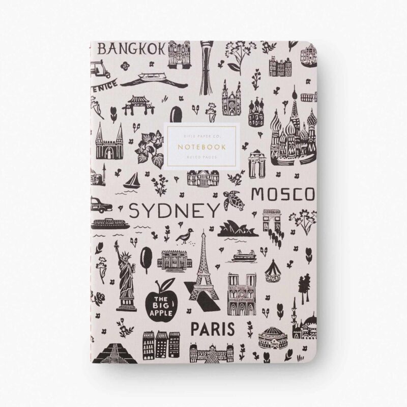 Bon Voyage Stitched Notebook 3pk - Image 2