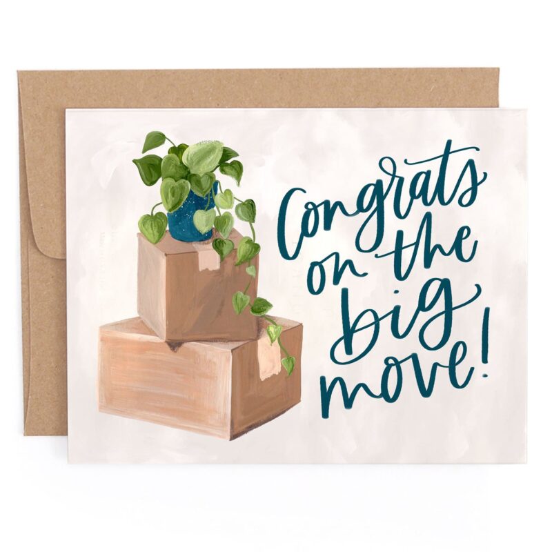 Congrats Moving Boxes Greeting Card