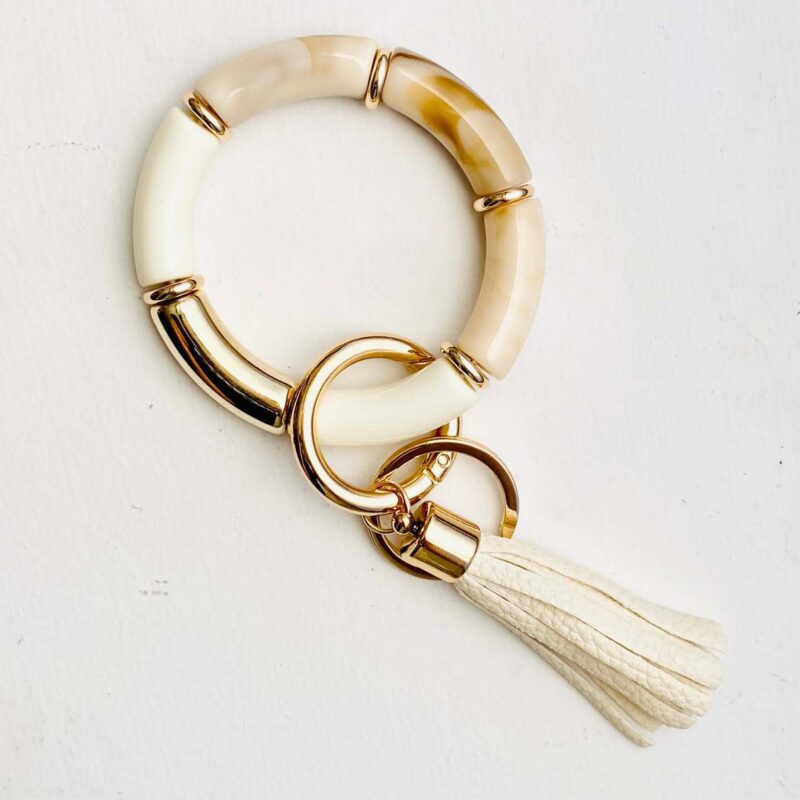Bamboo Wristlet Key Ring - Natural