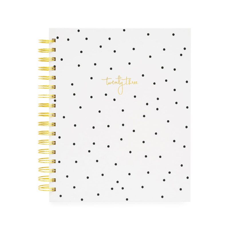2023 Black Scatter Dot Spiral Planner