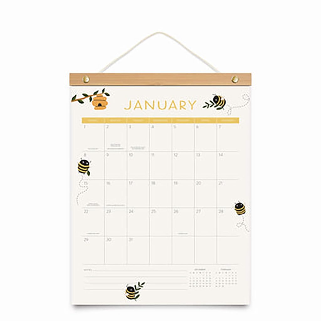 2023 buzzy bees bamboo wall calendar ruff house paperie