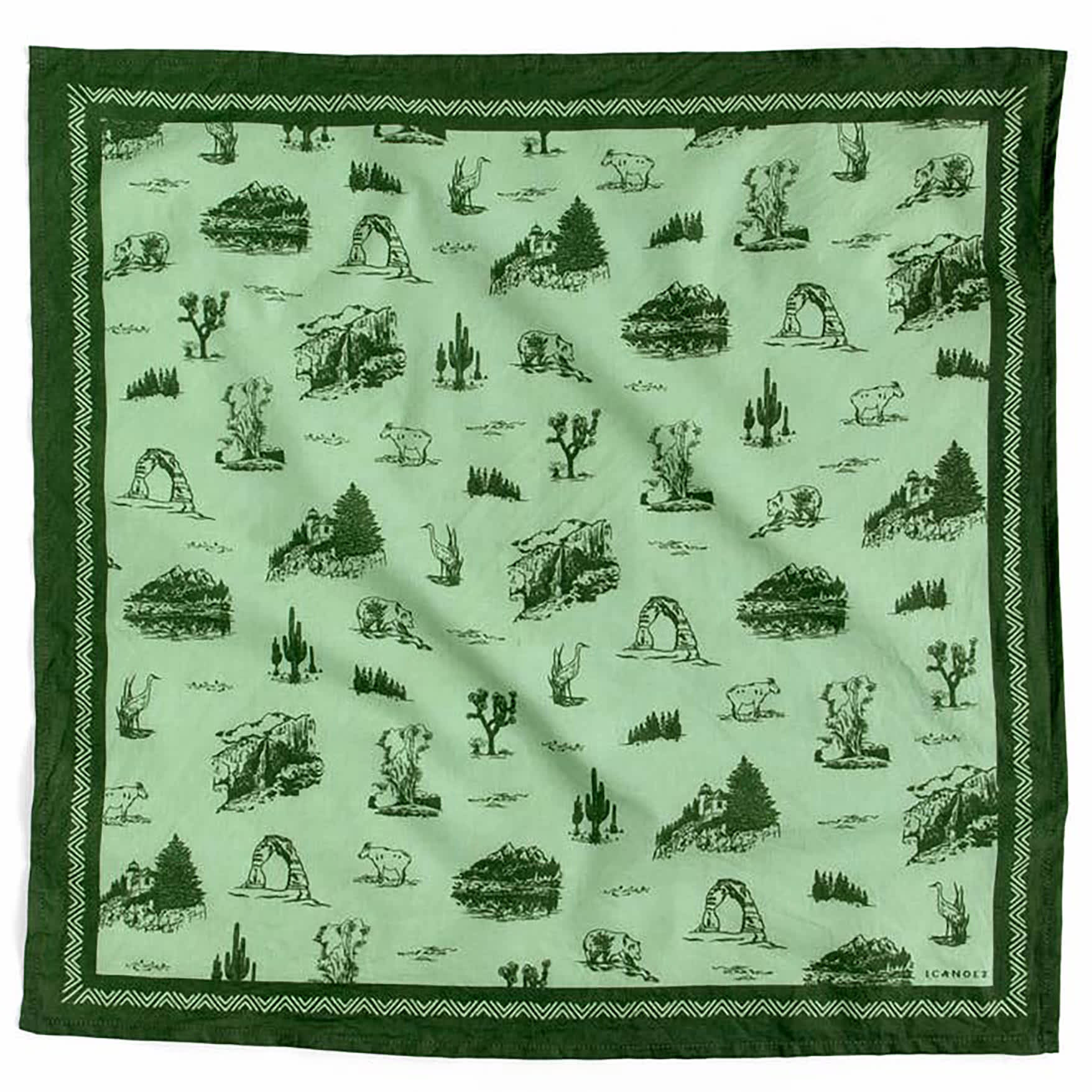 Green toile bandana ruff house paperie