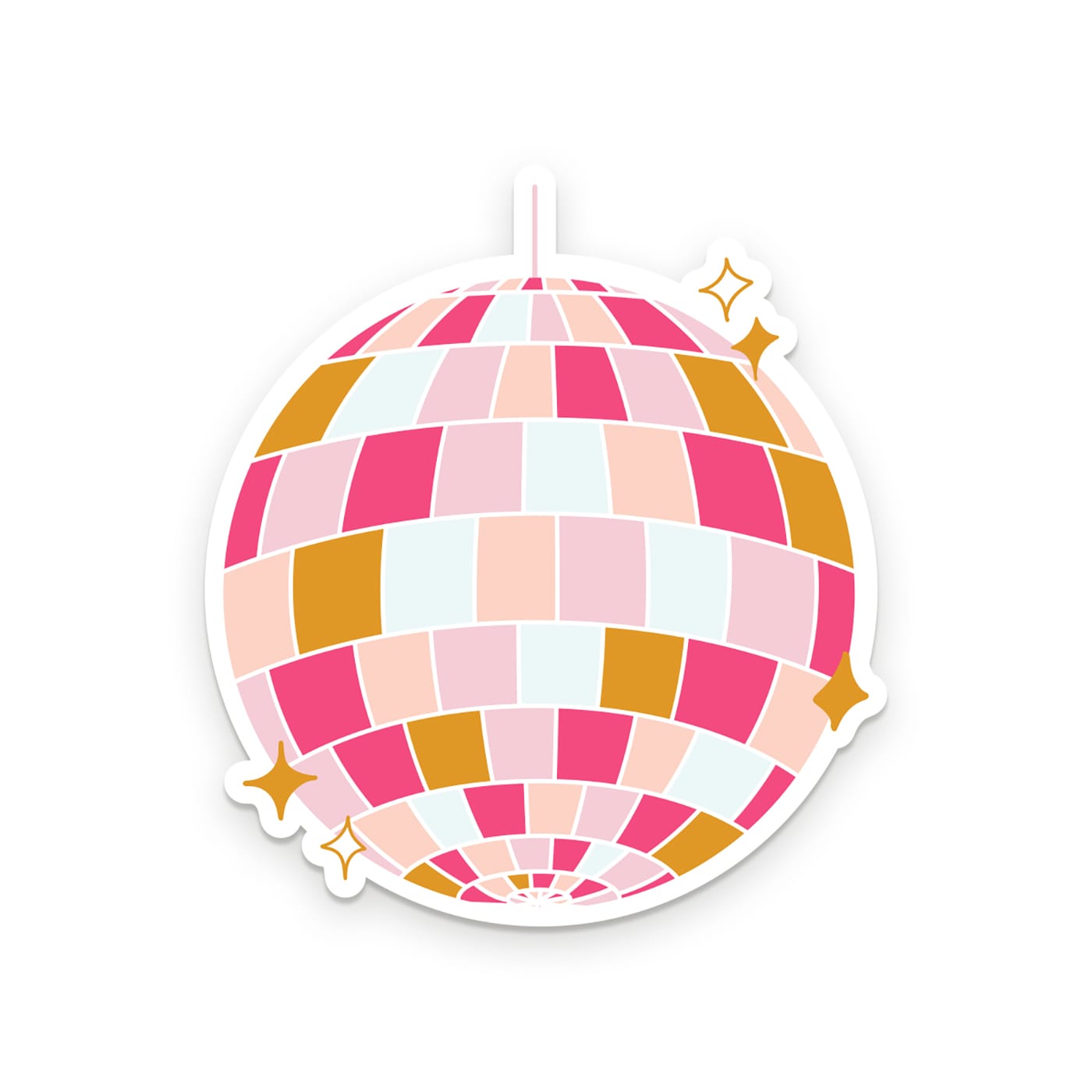 Pink Disco Ball Sticker