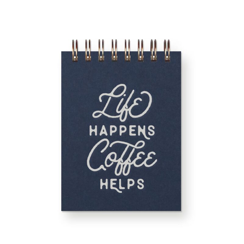 Life/Coffee Mini Jotter &#8211; Deep Blue