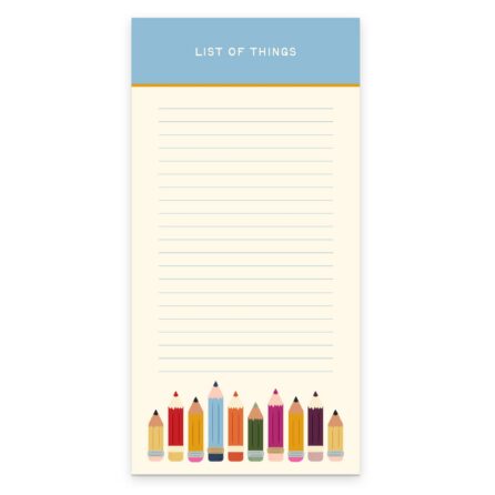 List of Things Pencil Notepad
