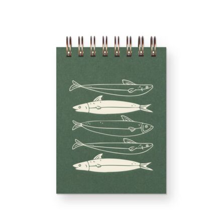 Fishes Mini Jotter : Forest Green